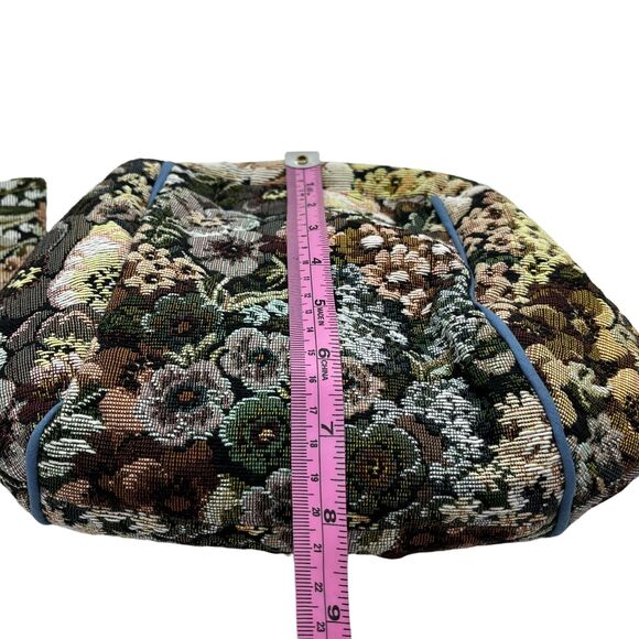 Handmade Tapestry Mini Purse Crossbody Chain Bag with Bill Card Holder Floral - Picture 10 of 14